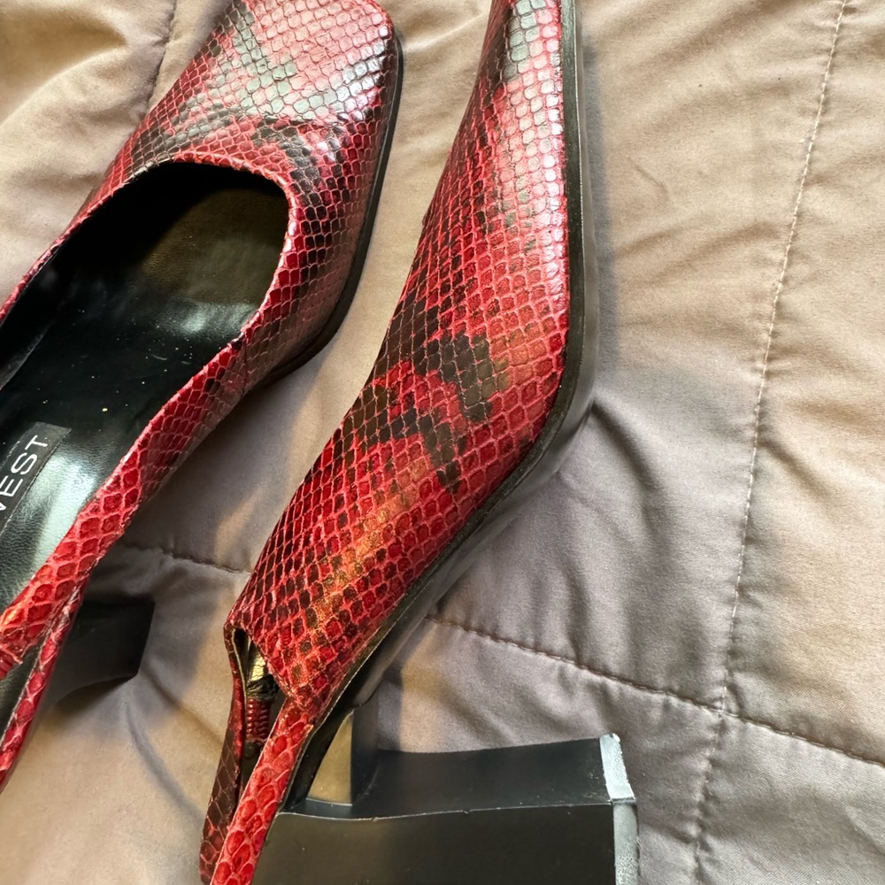 Snake Pattern Sling Backs - image 2